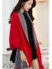 Cashmere Feeling Open-Front Cape W/Sleeves